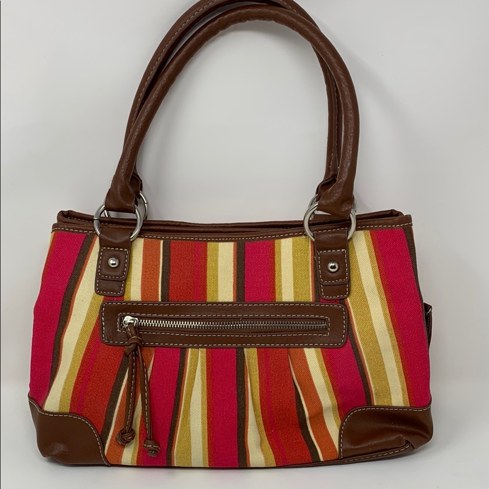 Striped Brown and Multicolor Women's Bag